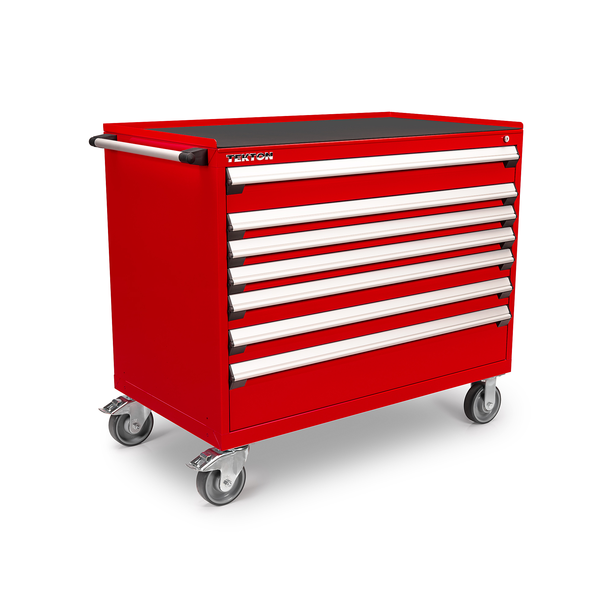 TEKTON 7-Drawer Tool Cabinet with Steel Top and Mat, Red (48 W x 27 D x 41.5 H in.) | OCL43200STM